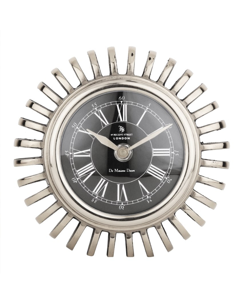 Edgesculpt Aluminum Table Clock Silver