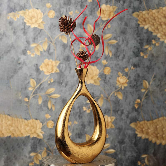 Oblong Gold Table Vase Default Title