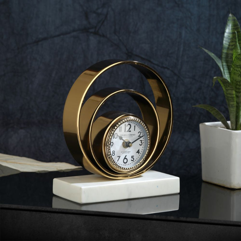 Rings Of Saturn Desk Table Clock | Multiple Colors Gold