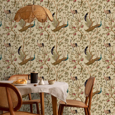 Beige Chionise Plume Wallpaper | Multiple Options Soft feel