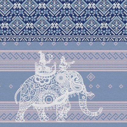 Blue Classic Elephants Wallpaper | Multiple Options Soft feel