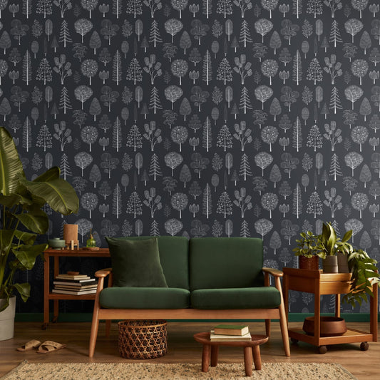 Monochrome Grove Wallpaper | Multiple Options Soft feel