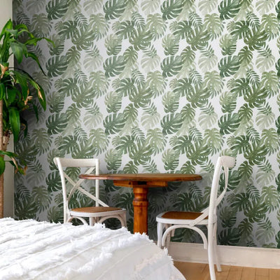 Tropical Leaves Theme Wallpaper | Multiple Options Soft feel