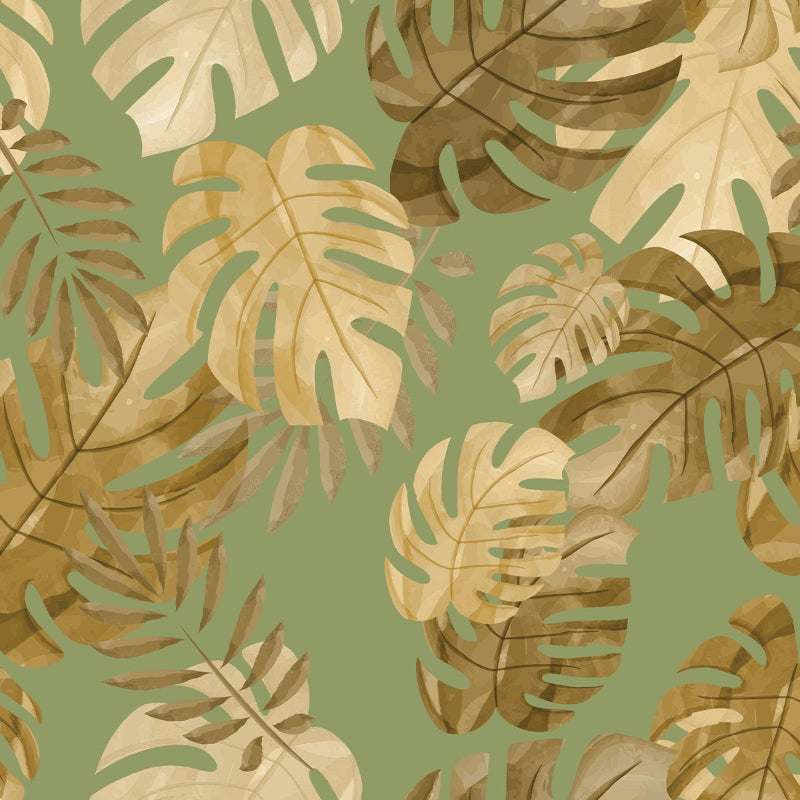 Yellow Troipcal Leaves Theme Wallpaper | Multiple Options Soft feel
