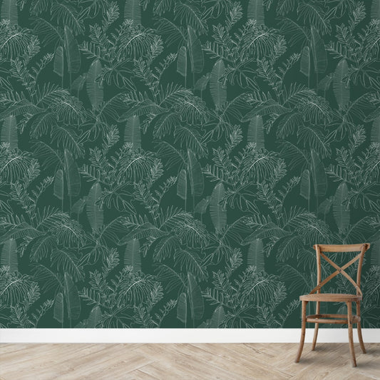 Green Tropic Canopy Wallpaper | Multiple Options Soft feel