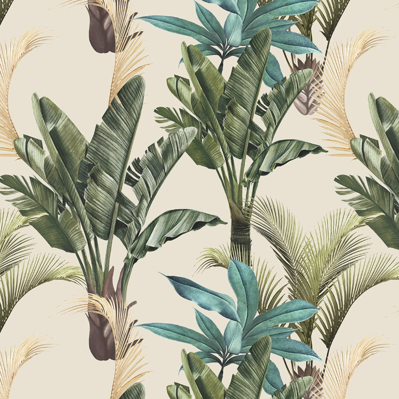 Beige Lush Jungle Wallpaper | Multiple Optons Soft feel