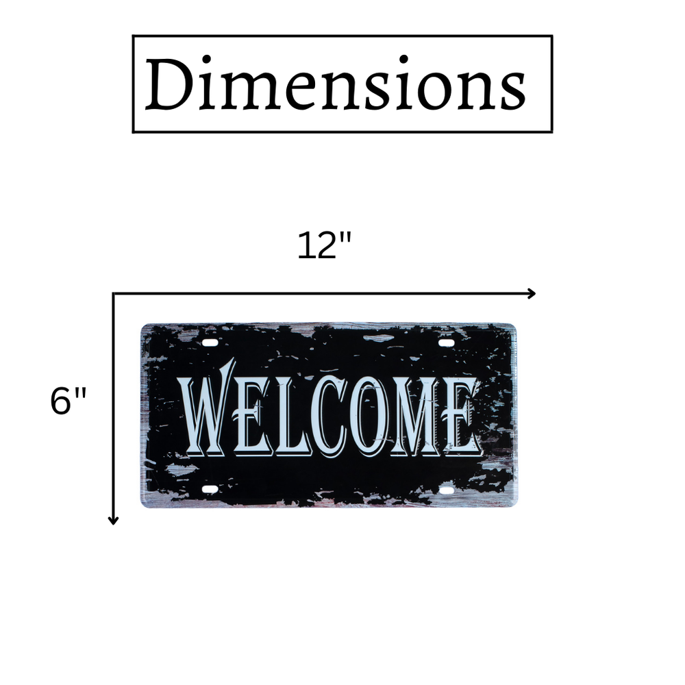 Welcome Number Plates Wall Sign | 6 x 1 x 12 inches