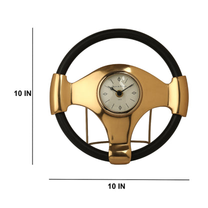 Wheel Steel Classy Clock Gold