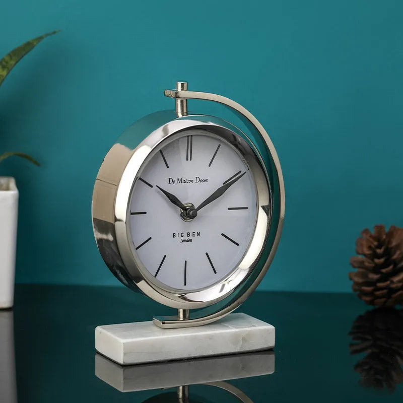 Marbellic Table Clock | Multiple Colors Silver