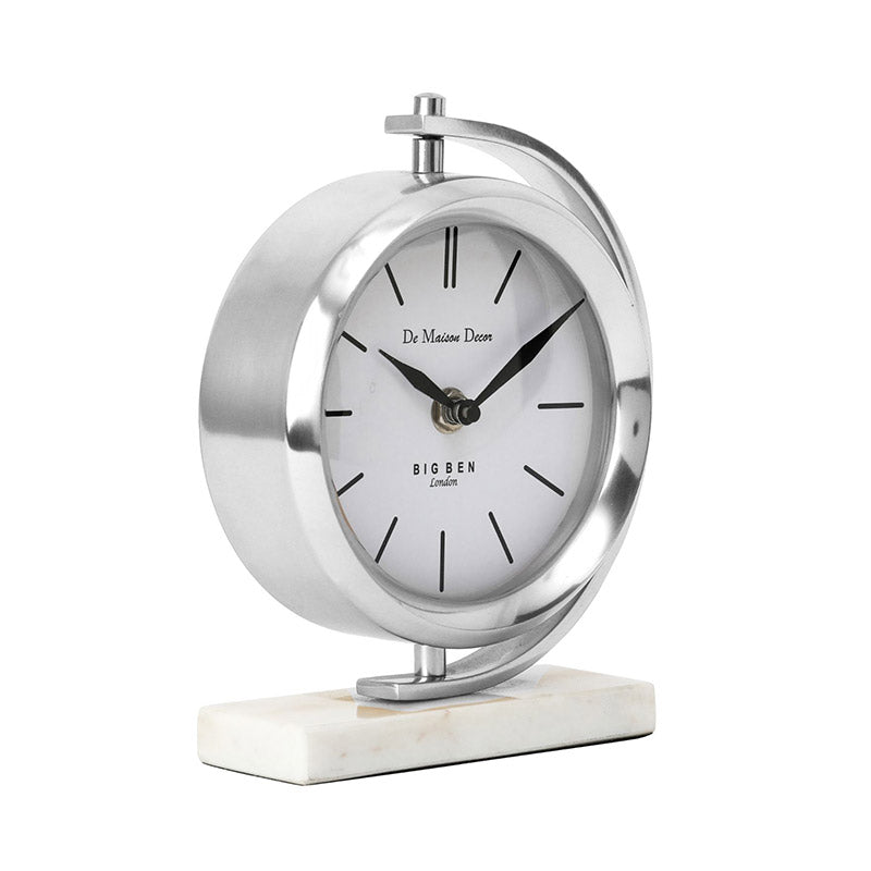 Marbellic Table Clock | Multiple Colors Silver