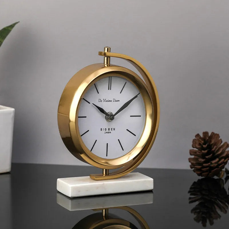 Marbellic Table Clock | Multiple Colors Gold