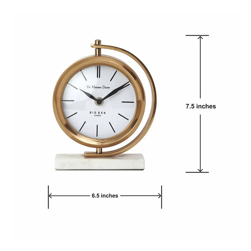 Marbellic Table Clock | Multiple Colors Gold