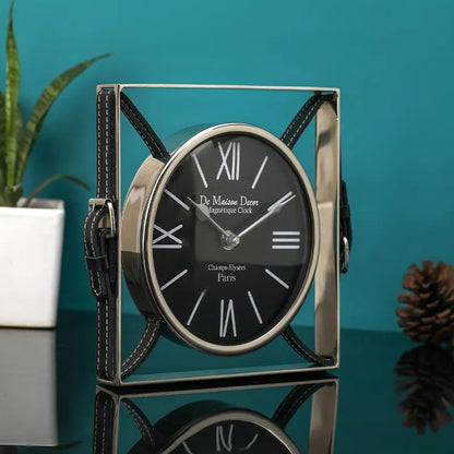 Timeless Straps Table Clock | Multiple Colors Silver