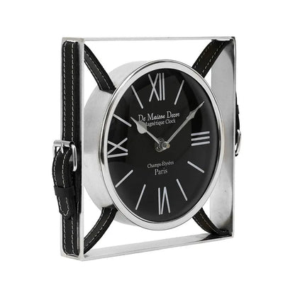 Timeless Straps Table Clock | Multiple Colors Silver