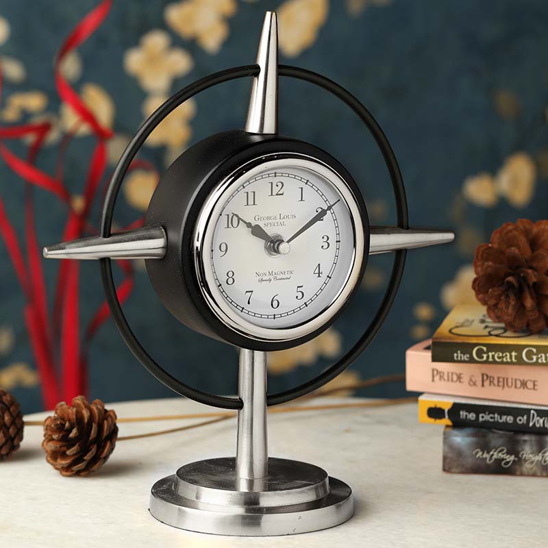 Radiant Disc Table Clock |  Multiple Colors Silver