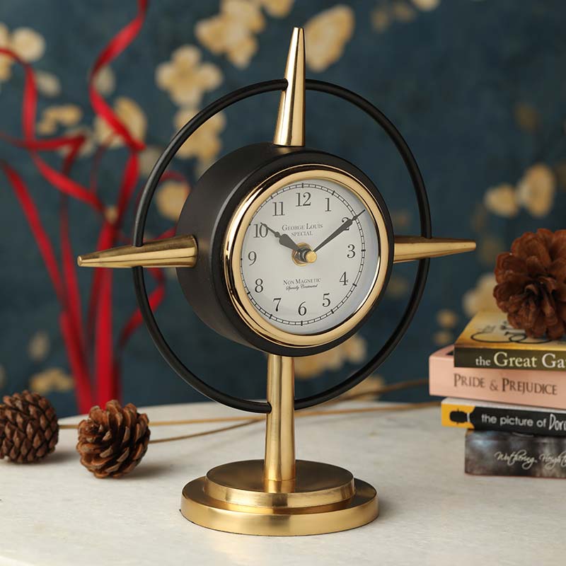 Radiant Disc Table Clock |  Multiple Colors Gold