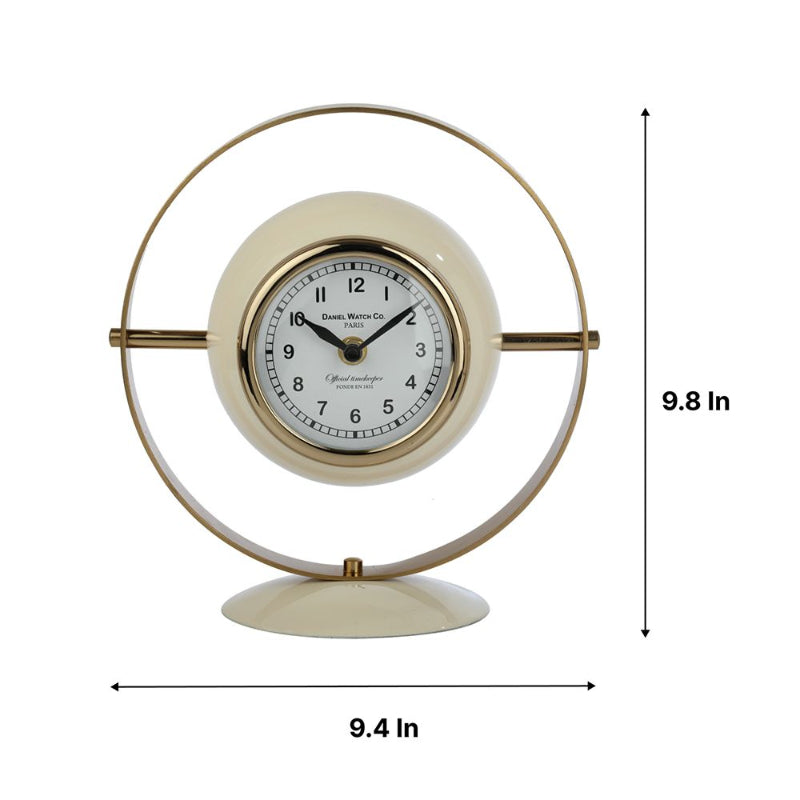 Halo Clock In Ivory Enamle & Gold Default Title