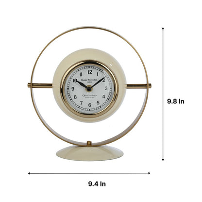 Halo Clock In Ivory Enamle & Gold Default Title