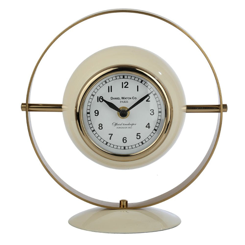 Halo Clock In Ivory Enamle & Gold Default Title