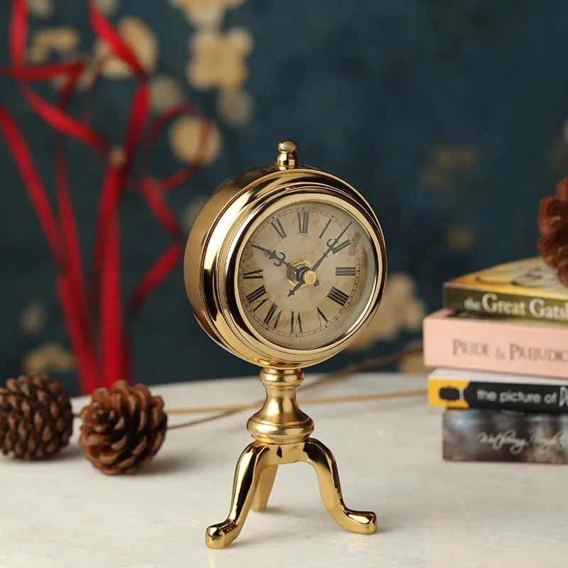 Artistic Chrono Table Clock | Multiple Colors Gold