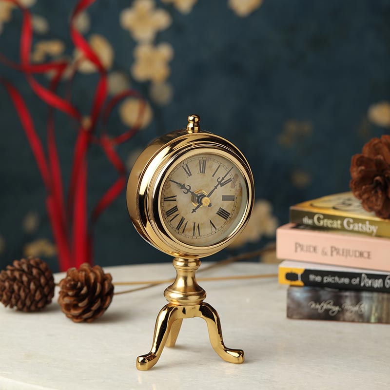 Artistic Chrono Table Clock | Multiple Colors Gold