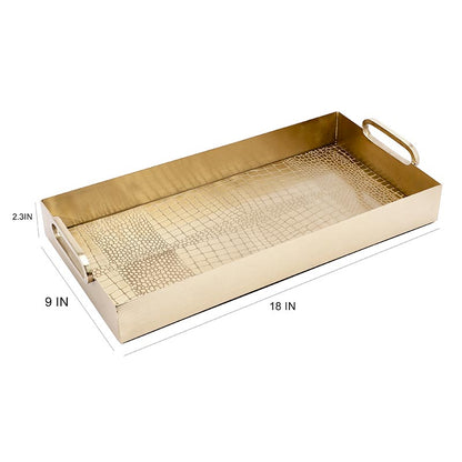 Hartley Croc Tray with Handles | Multiple Colors Gold