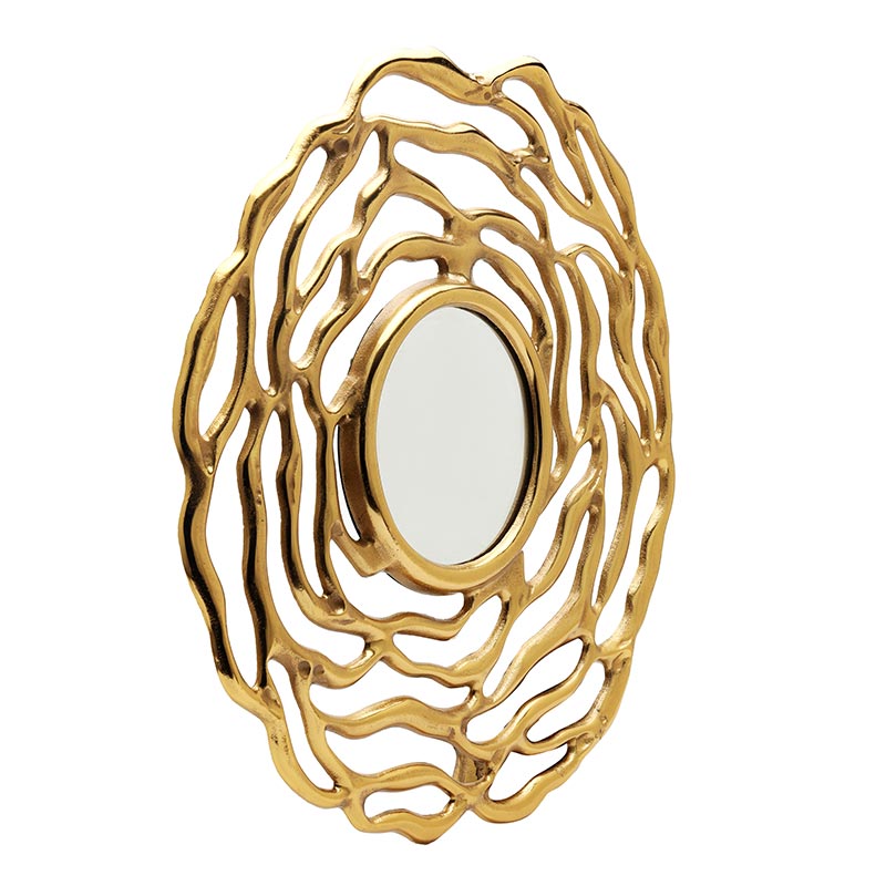 Katz Mirrror with Crisscrossed Frame | Multiple Colors Gold