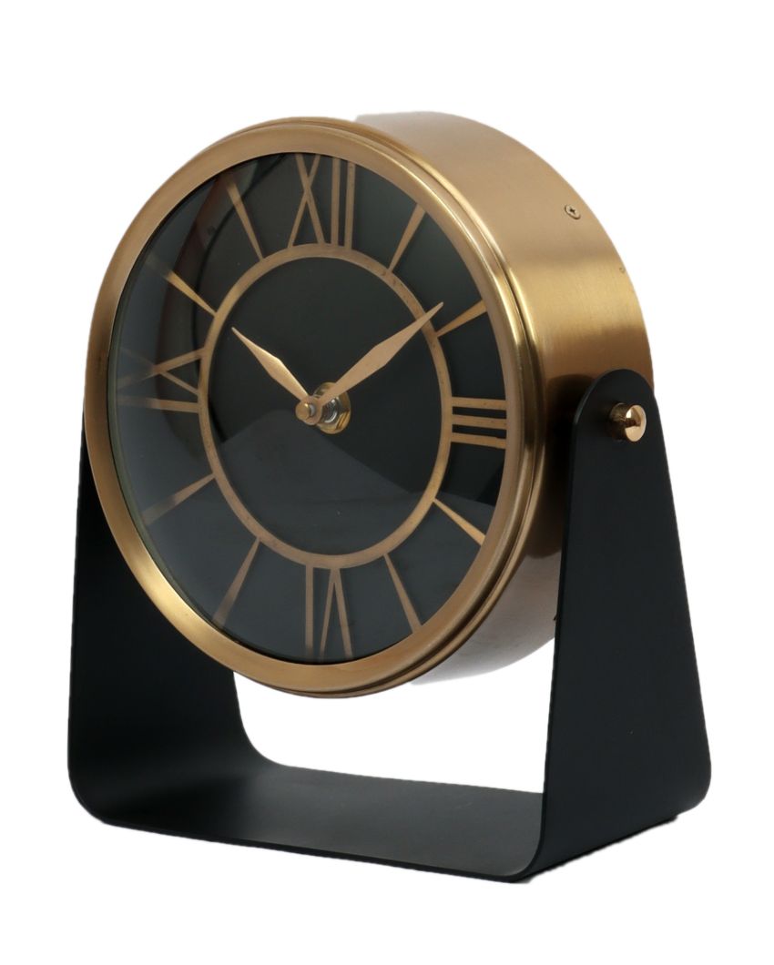 Mitsuki Gold Luxury Iron Table Clock | 6.5 x 3.5 x 8 inches