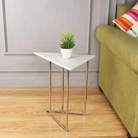 Marbled Steel Triangle Nesting Small Size Tables | Multiple Colors