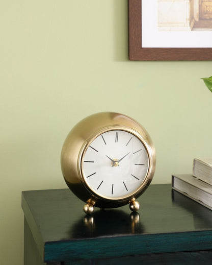 Seraphic Veil Gold Luxury Iron Desk Clock | 7 x 8 inches