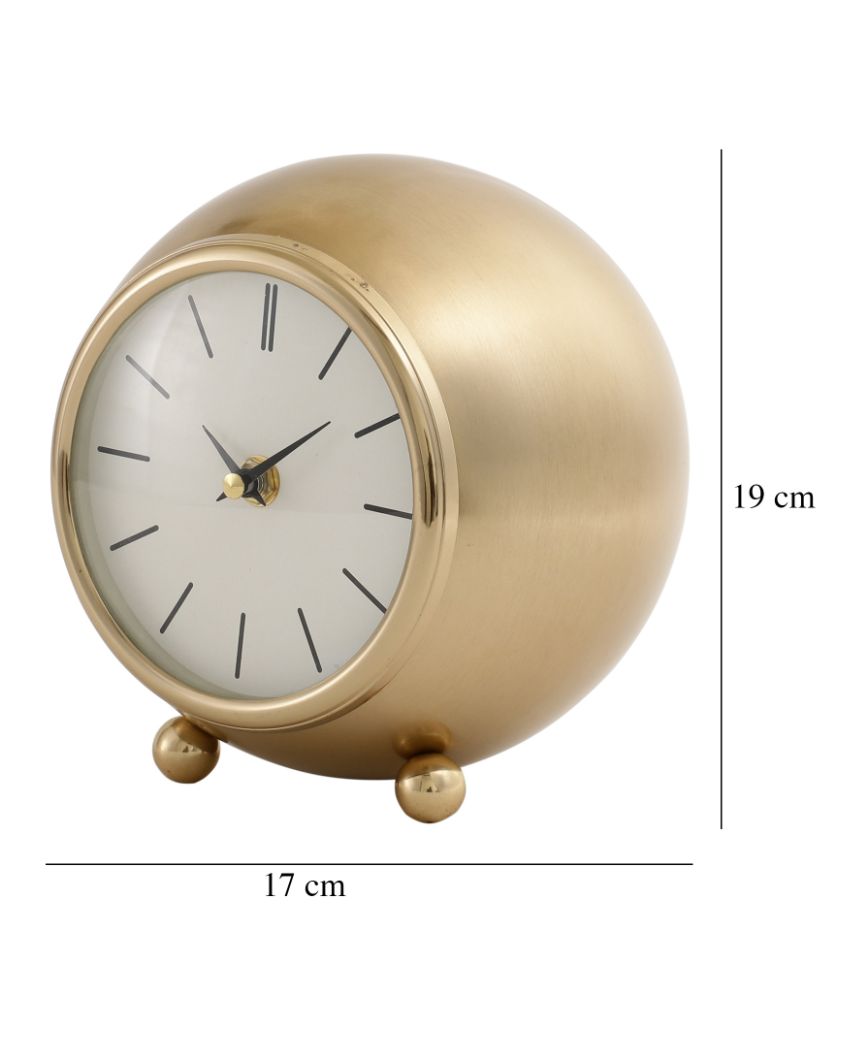 Seraphic Veil Gold Luxury Iron Desk Clock | 7 x 8 inches