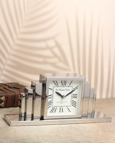 Metropolitan Marvel Steel Table Clock Silver