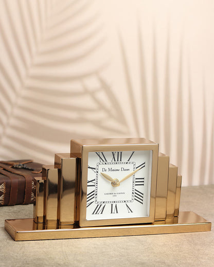 Metropolitan Marvel Steel Table Clock Gold