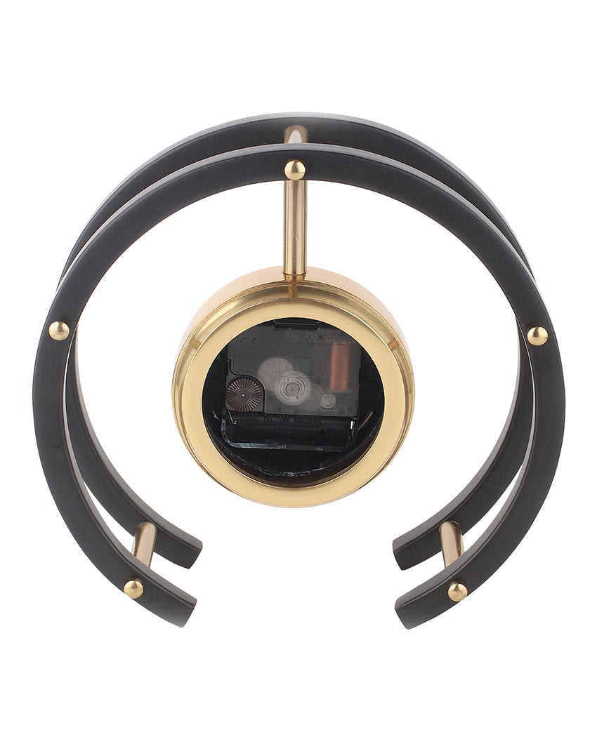 Luna Serenade Steel Table Clock Gold & Black