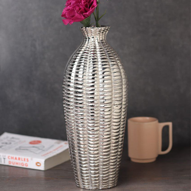 Serene Metallica Vase | 6 x 12 inches