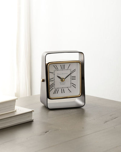 Vista Sleek Aluminium Black Table Clock | 5 x 3 x 7 inches