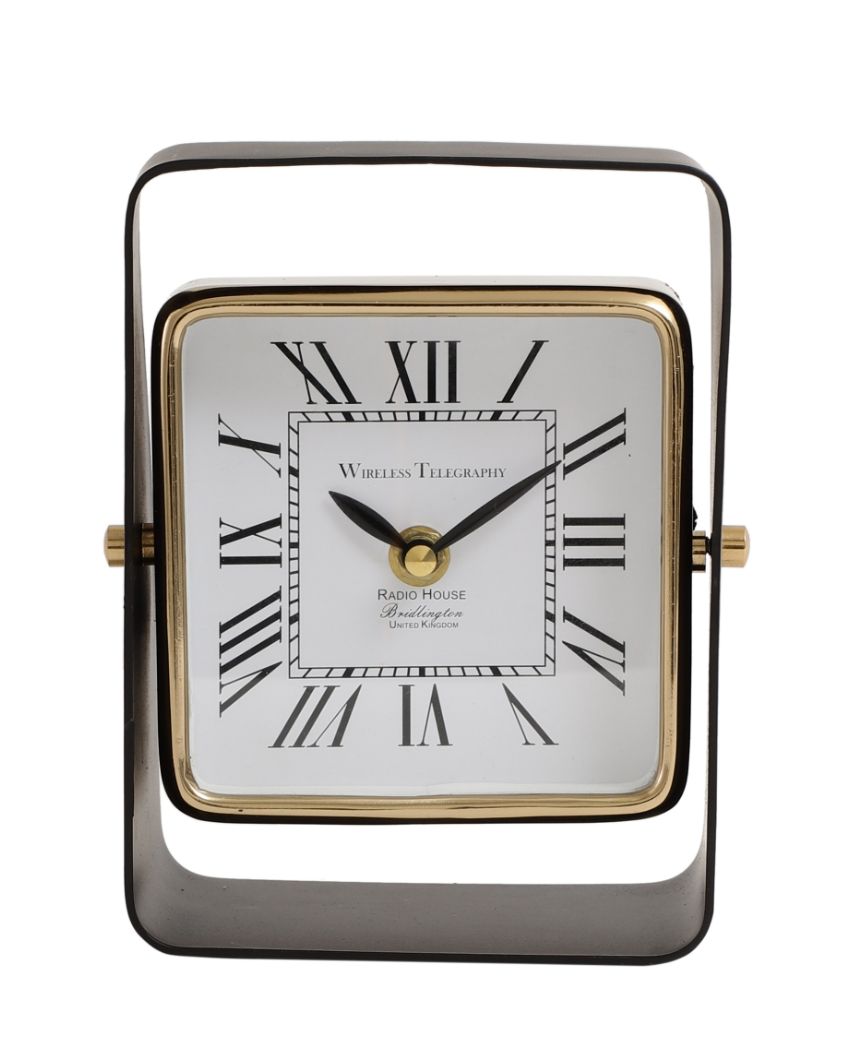 Vista Sleek Aluminium Black Table Clock | 5 x 3 x 7 inches