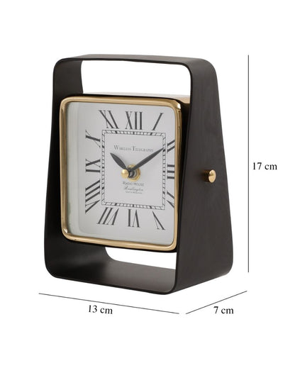 Vista Sleek Aluminium Black Table Clock | 5 x 3 x 7 inches