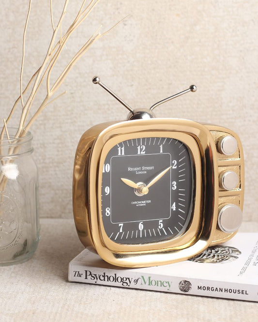 Retro Aluminum TV Timepiece Gold