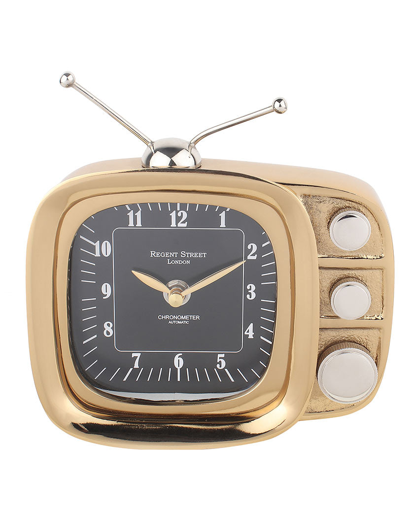 Retro Aluminum TV Timepiece Gold