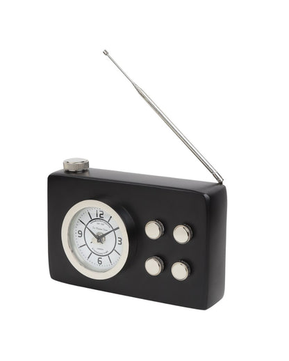 Broadcaster Aluminum Table Clock Black