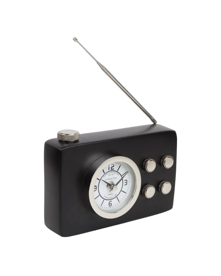 Broadcaster Aluminum Table Clock Black