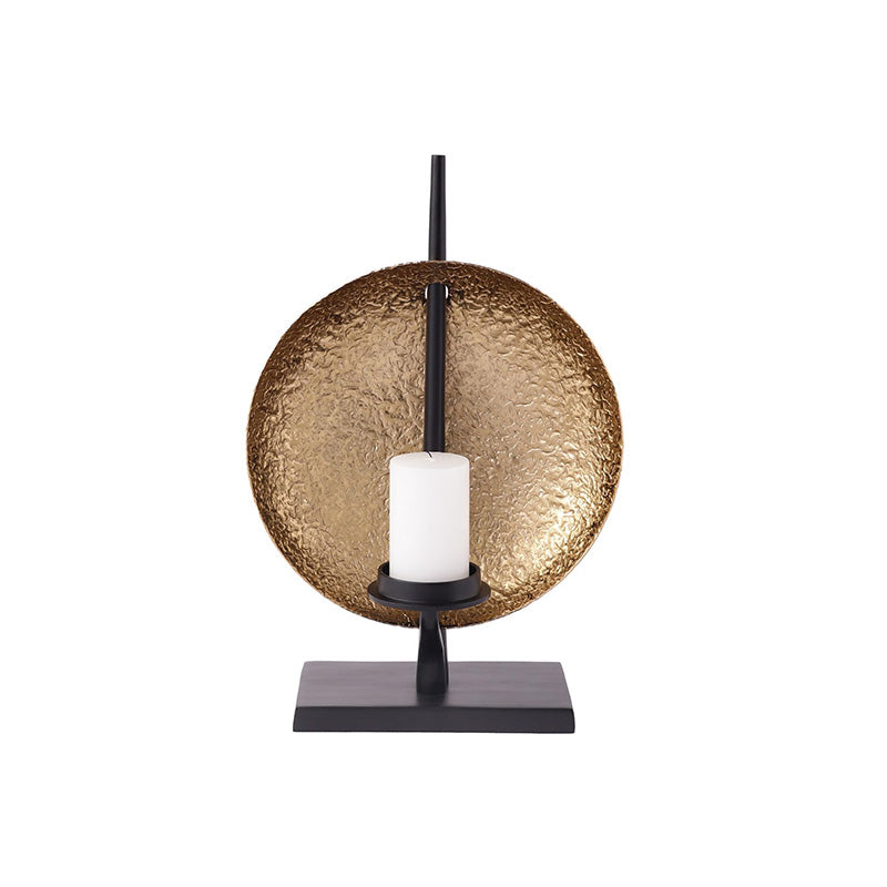 Luminous Disc Candle Holder In Gold And Black Finish Default Title