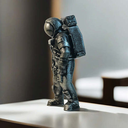 Astronaut Silver Statue Decorative Showpiece | 4 x 4 x 8 inches