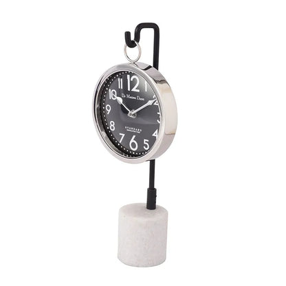 Suspended Marble Time Keeper Table Clock | Multiple colors Silver