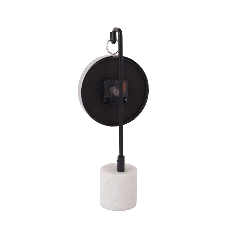 Suspended Marble Time Keeper Table Clock | Multiple colors Silver