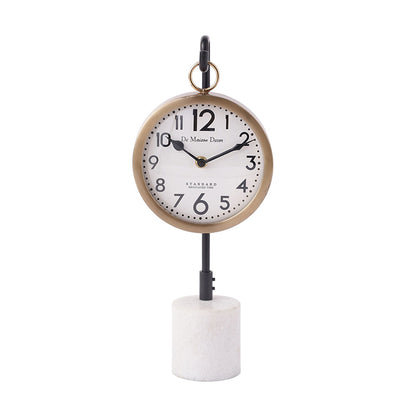 Suspended Marble Time Keeper Table Clock | Multiple colors Gold