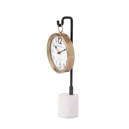 Suspended Marble Time Keeper Table Clock | Multiple colors Gold