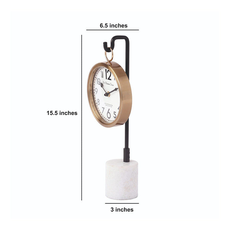 Suspended Marble Time Keeper Table Clock | Multiple colors Gold