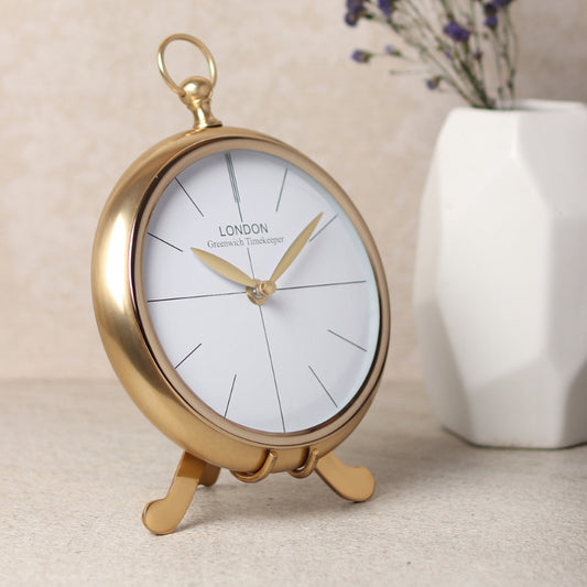 Regal Standpoint Table Clock Gold